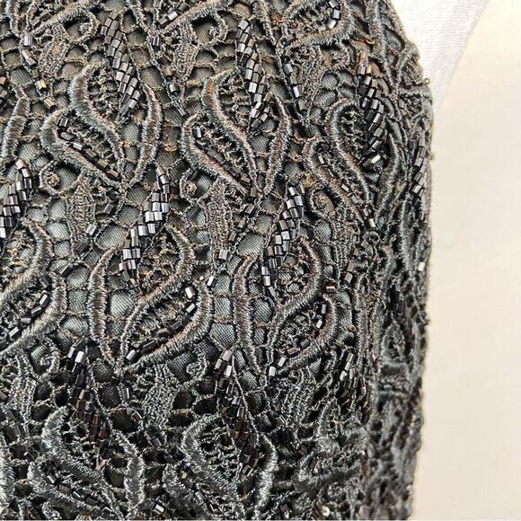 Carmen Marc Valvo Brand Black Beaded‎ Formal Top Size 10 - Picture 8 of 13